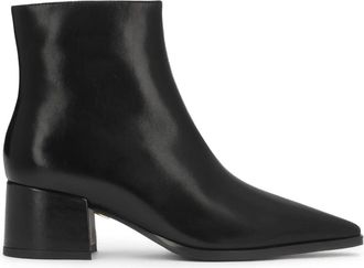 Kazar Minimalistische enkellaarsjes - Dames - Laarzen met Hak - Zwart - 36 EU - Leer - Schoenen