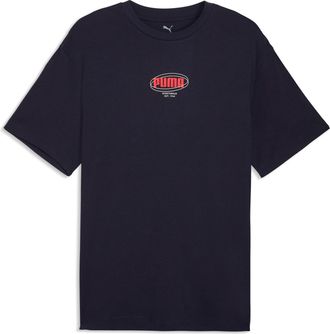 Puma T-Shirt PUMA ESS LOGO LAB RELAXED STORY 1 TEE, Herren, Gr. XXL, new navy, Jersey, Obermaterial: 100% Baumwolle, unifarben, relaxed fit normal, Rundhal