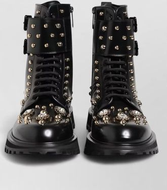 Dolce & Gabbana studded leather combat boots