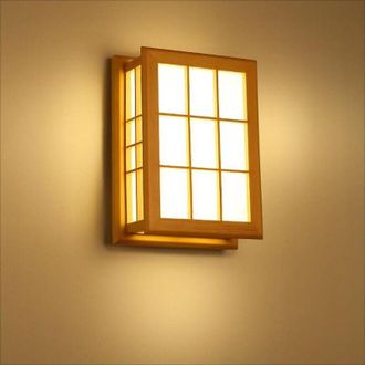 OEM Aplique De Pared De Madera Maciza Estilo Japon&eacute;s - L&aacute;mpara De Mesilla Para Dormitorio Y Hotel - Caja De Pared A+