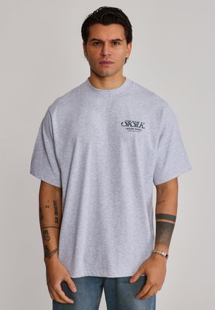 Siksilk Mens Grey Marl Graphic T-Shirt XXL