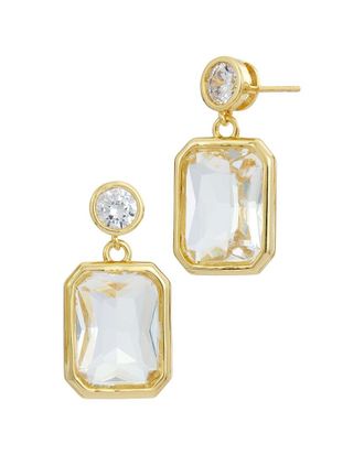 Savvy Cie Jewels 18K Plated CZ Bold Earrings