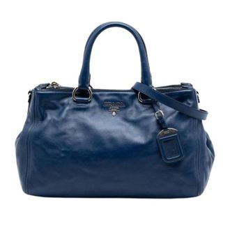 Prada Pre-owned Handbags, female, Blue, Size: ONE SIZE Pre-owned Vintage Satchel