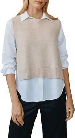 Bella Dahl Side Tie Wool & Cashmere Sweater Vest in Ivory Oat at Nordstrom, Size X-Small