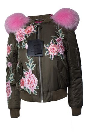 Philipp Plein Philipp Plein, hooded bomber with floral embroidery