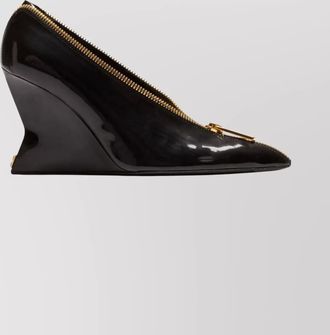Balmain stylish wedge pumps zip detail