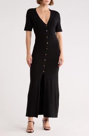 LBLC The Label Goldie Buttoned Midi Dress in Black at Nordstrom Rack, Size X-Small