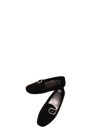 Gucci Black Suede Interlocking G Loafers Size 37