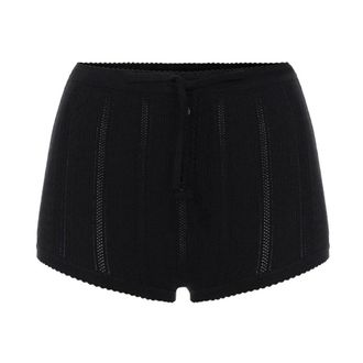 Elisabetta Franchi Knit Openwork Briefs - Dames - Korte broeken - Zwart - Maat: XS Zijde