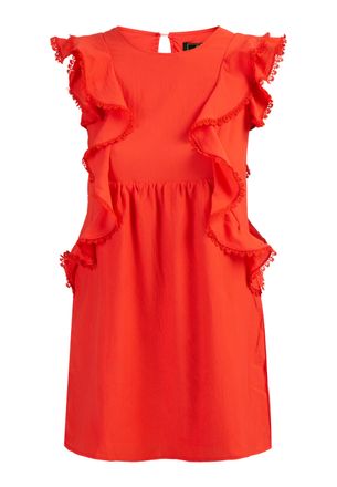 Faina mini-jurkje met ruches Dames rood