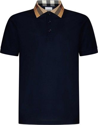 Burberry Short-Sleeved Navy Piqu Polo Shirt