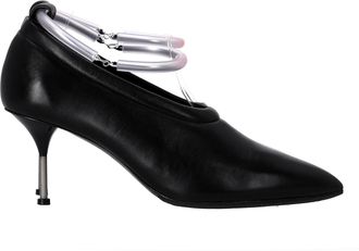 Jil Sander Ankle Strap Pumps in Black Leather