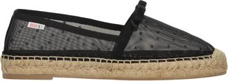 Red Valentino Espadrilles met polkadots van mesh - Dames - Espadrilles - Zwart - 36 EU - Katoen - Schoenen