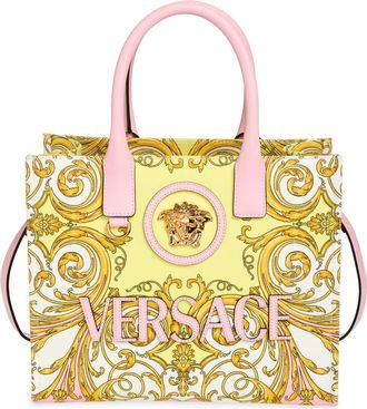 Versace Small La Medusa Canvas Tote in Pastel Pink Gold at Nordstrom