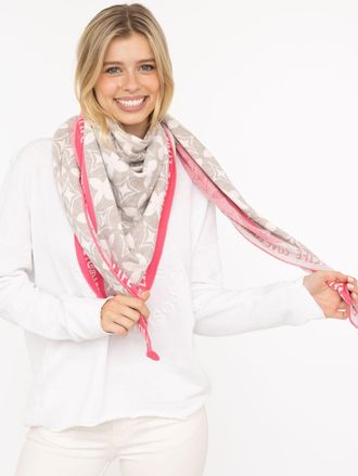 Zwillingsherz Dreieckstuch ZWILLINGSHERZ Classy-ZH, Damen, rosa (grau pink), Strick, Obermaterial: 50% Baumwolle, 50% Polyacryl, gemustert, mehrfarbig, Modet&uuml;cher D