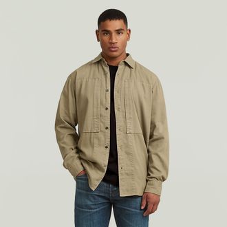G-Star Panelled Pocket Regular Overhemd - Beige - Heren