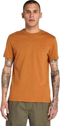 Timberland Heren-T-shirt met ronde hals en River-borduursel (Tarwe)