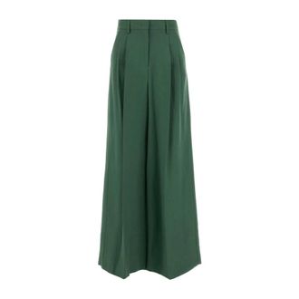 Max Mara Wide Trousers, female, Green, Size: M Veliero Wide-leg Pant