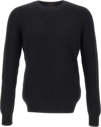 Gran Sasso Trui met ronde hals en textuur - Blauw