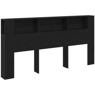 vidaXL Testata letto Armadietto Nero Rovere 200x18,5x104,5 cm