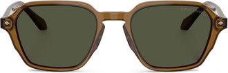 Giorgio Armani rectangle-frame sunglasses - men - Acetate - 52 - Green