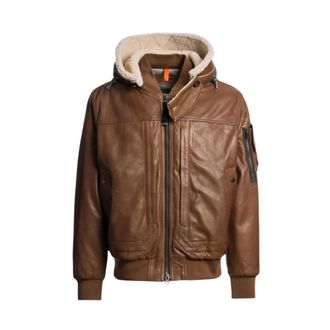 Parajumpers Julius Special Leren Bomberjack - Heren - Jassen - Beige - Maat: S Leer
