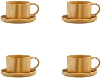 Bj&ouml;rn Borg Taza 15cl y platillo &Oslash;12cm - 8 piezas - Ocre