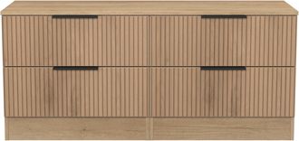 Welcome Furniture Alaska Ready Assembled 4 Drawer Bed Box in Slat Effect & Nebraska Oak - Welcome Furniture | TJ Hughes