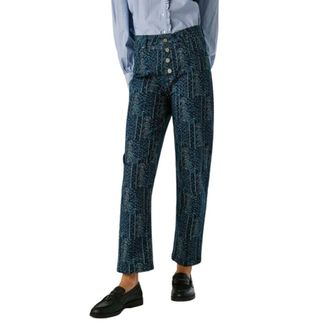 Pepe Jeans London Tini Print Broeken - Dames - Broeken - Blauw - Maat: XS Katoen
