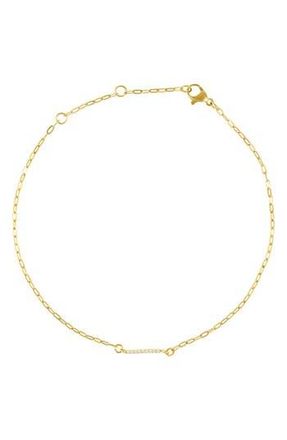 Adornia Pavé Cubic Zirconia Initial Anklet in Gold-I at Nordstrom Rack
