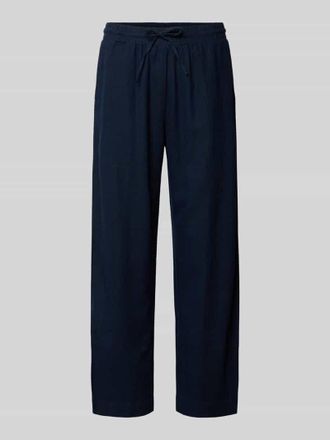 Freequent Wide Leg Pants aus Leinen-Mix mit elastischem Bund Modell Lava in Dunkelblau, Gr&ouml;&szlig;e XXL