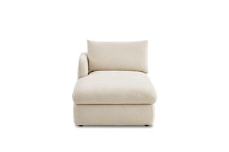 Castlery Ollie Storage Left Arm Chaise - Ivory - Removable Covers - Gaslift Storage