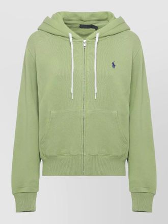 Ralph Lauren hooded cotton sweatshirt ribbed trims pockets