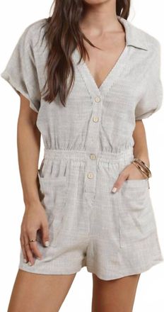 Sadie & Sage Mojave Button Romper In Black Ivory
