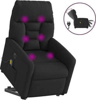 vidaXL Vidaxl - Sill&oacute;n De Masaje El&eacute;ctrico Reclinable Elevable Tela Negro