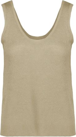 Bomboogie Linnen top - Dames - Tops - Beige - Maat: M Linnen