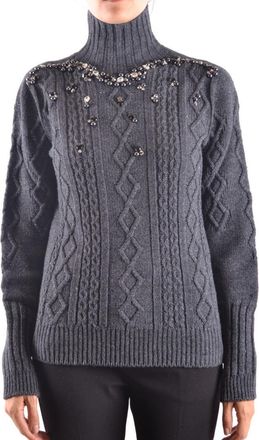 Pinko High Ribbed Turtleneck Sweater With Textured Knit