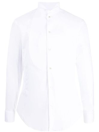 Giorgio Armani long-sleeved cotton shirt - White