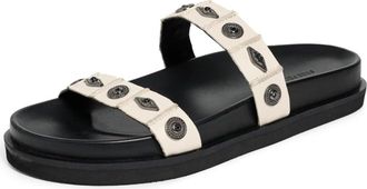 Free People Findings Footbed Sandals, Bone Leather