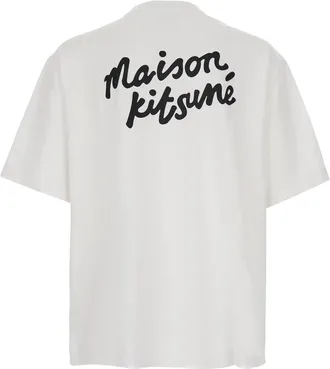Maison Kitsun&eacute; Mens T-Shirt White Cotton Organic T-Shirts And Polos