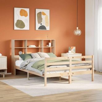 vidaXL Cama Con Estanter&iacute;a Sin Colch&oacute;n Madera Maciza De Pino 140x200cm Vidaxl
