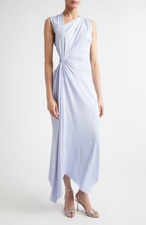 Victoria Beckham Asymmetric Stretch Jersey Midi Dress in Cloud Blue at Nordstrom, Size 6 Us