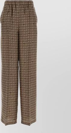 Max Mara silk printed wide-leg trousers