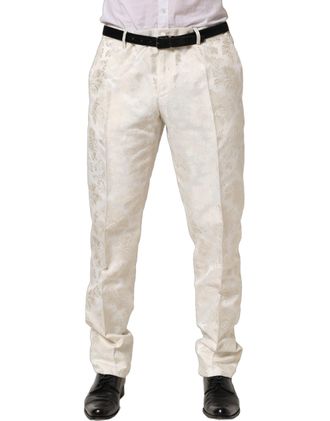 Dolce & Gabbana Floral Jacquard Trousers - White