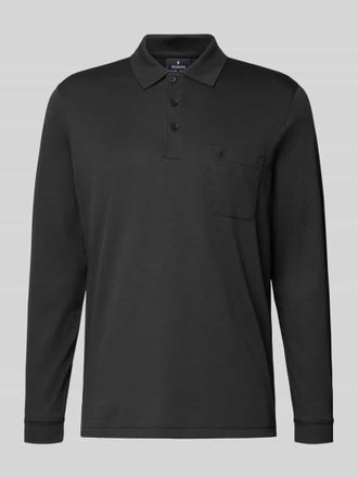 Ragman Regular Fit Poloshirt mit Brusttasche in Black, Größe XXXL