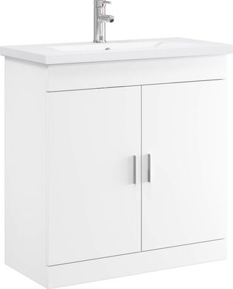 vidaXL Juego De Muebles De Ba&ntilde;o Blanco 81 X 40 X 84,5 Cm Vidaxl
