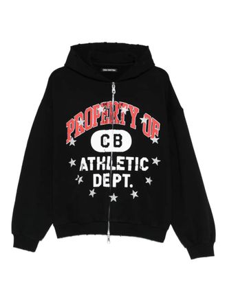 Cole Buxton Felpa con stampa grafica e zip - Nero