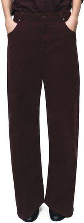 Mango Wide Leg Corduroy Pants in Wine at Nordstrom Rack, Size 6