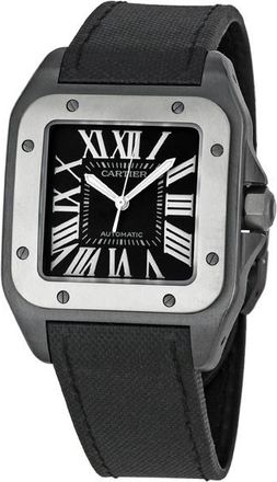 Cartier Pre-owned Cartier Santos 100 Black Dial Mens Watch W2020010