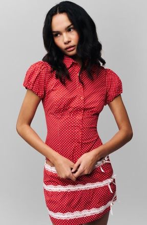 Guizio Liana Top in Red /White Dot at Nordstrom, Size Xx-Small
